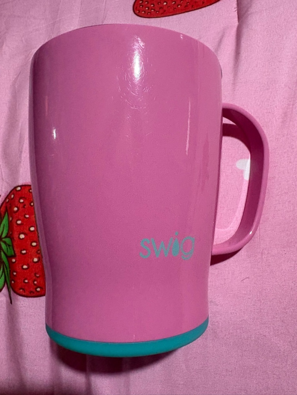 Swig Pink Travel Mug with Teal Accent